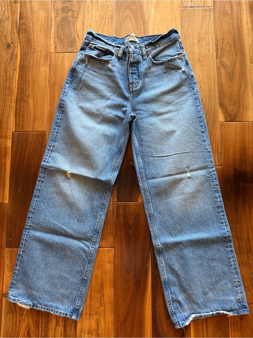 Madewell “Low slung baggy jean” 25P Light Blue Wide-Leg Jeans